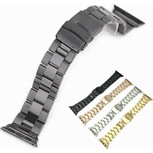 For Apple Watch Iwatch Stainless Steel Metal Watch Strap for Apple Watch 38mm 42mm 40mm 44mm Sport Edition WatchBand +Tools
