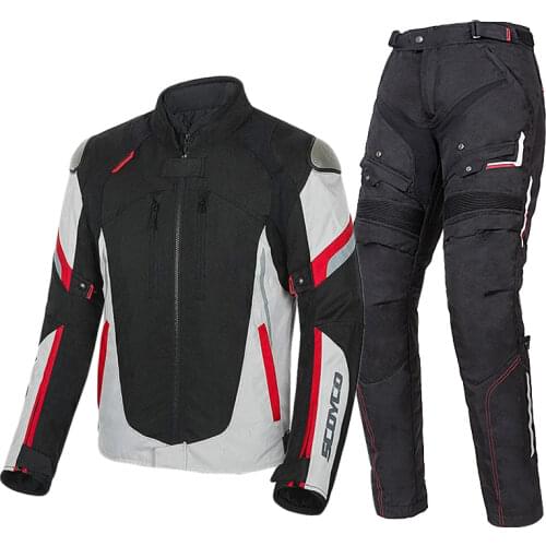 SCOYCO Motorcycle Jacket Pants Men Moto Motocross Jacket Protective Gear Breathable Waterproof &Warm Inner Jacket Can Separated