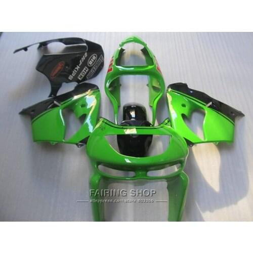 Unpainted motorcycle fairing kit For Kawasaki ZX9R 98 99 green black fairings set ninja zx9R 1998 1999 XG16