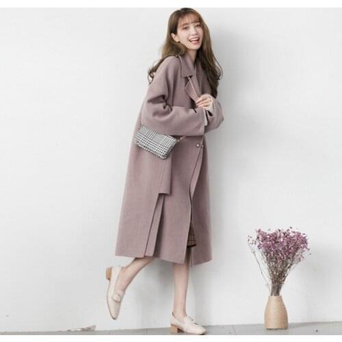 New Winter Coat Women Oversize Fashion Cashmere Wool Outerwear Female Long Thickening Warm Woolen Overcoat Womens Trench Coats