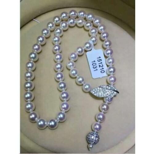 New design classic 10-11mm south sea round white pearl necklace >free shipping