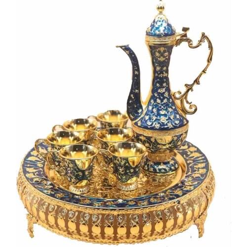 The New Wine Set Liquor Tray Department Gift Court Upscale Metal Pattern Jug Wine Set whiskey glass