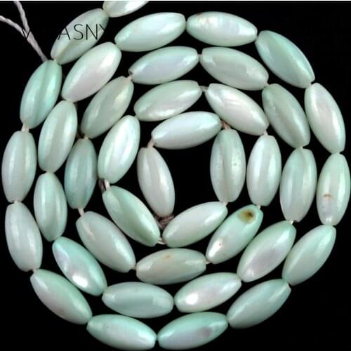 Wholesale 5*10mm Light Green Mop Shell Beads For Needlework Jewelry Making Charm Spacer Beads Diy Necklace Bracelet 15" Strand