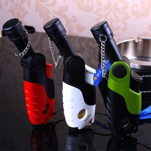 Outdoor 1300 C Butane Jet Lighter Torch Turbo Lighter Cigarette Accessories Gas Rotatable Lighter Windproof Metal