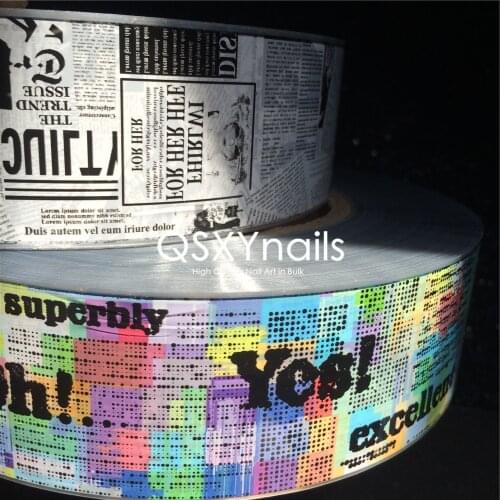 1 Set 10 Rolls 4cm*500m Newspaper Journal Newsprint Letter Foil Design Transfer Paper Sticker Decal Manicure Nail Art Decoration