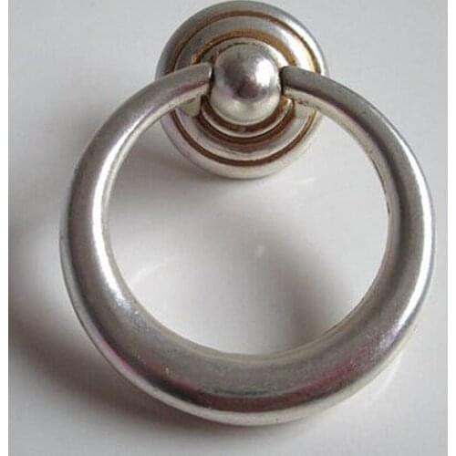 Rustico vintage silver furniture knobs antique silver shaky drop ring drawer shoe cabinet dresser cupboard door pull knob handle