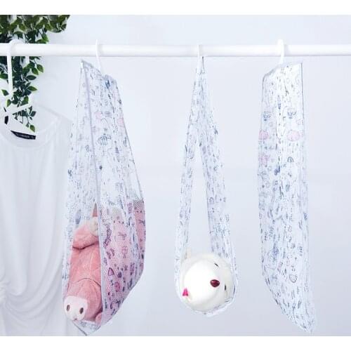 Drying Net Windproof Drying Rack Fine Mesh Print Multifunctional Pillow Toys Sun Pillow Clip Drying Pillow Net Bag Hanging Rack