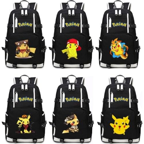 Pokemon School Bag Anime Surrounding Backpack Pikachu Student Backpack School Gift