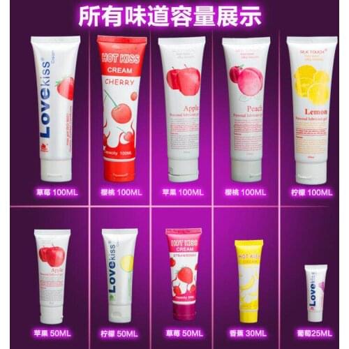 Sex Lubricant 30/50/100ml Fruit Flavor Lubricant Water-based Sex Oil Vaginal and Anal Gel Adults Sex Product