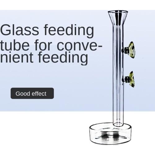 Fish feeder Aquarium feeder aquarium accessories Feeder feeders Fish tank glass feeding tube tank feeder HD with shrimp pot