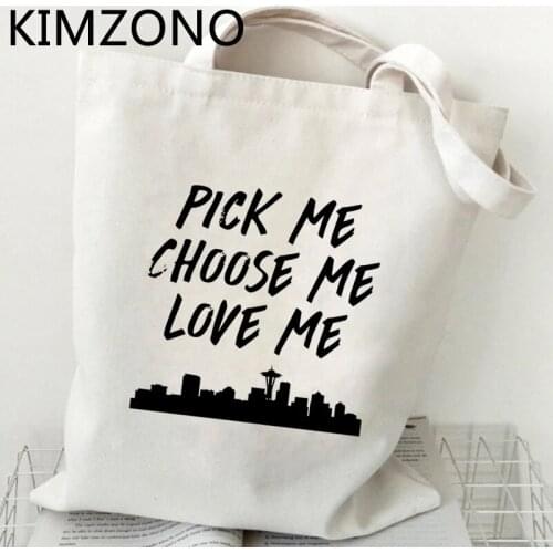 Greys Anatomy shopping bag cotton eco canvas shopper handbag grocery bag bolsas reutilizables net woven cabas