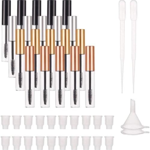 20 Pcs 10 ml Empty Mascara Tube and Wand Empty Mascara Containers Empty Eyelash Tubes Bottle Make Up Samples Travel Accessory