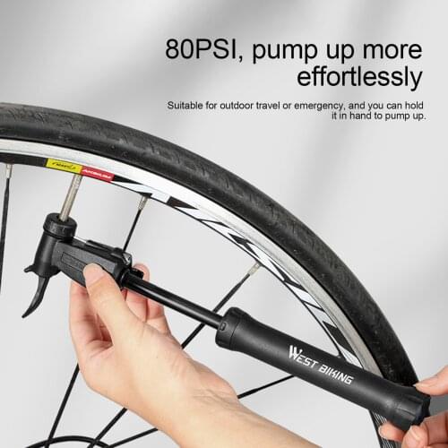 Bicycle Pump 80PSI Portable Air Pump Schrader Presta Valve MIni MTB Mountain Bike Inflator For Cycling Bicycle Accessories