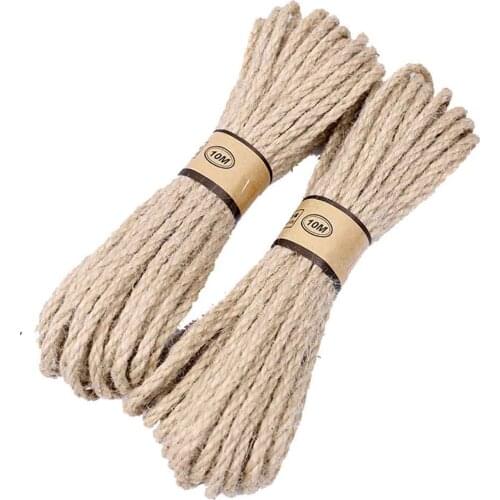 10M Vintage Jute Burlap Hessian Ribbon DIY Handmade Crafts Braided Cords Christmas Wedding Birthday Party Gift Wrapping Rope