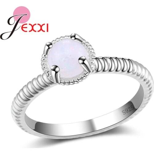 Unique Design Prong Setting Opal Ring 925 Sterling Silver Women Anniversary Engagement Wedding Jewelry Best Gift For Lover