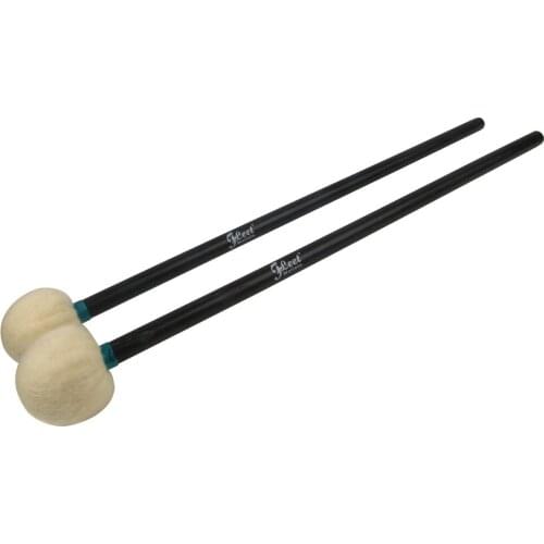 1 Pair Soft Felt Head Wood Handle Black Precussion Drumsticks Timpani Mallets