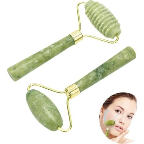 1PC Hot Stone Natural Rose Quartz Crystal Roller Massager Relaxation Jade Roller Lifting Wrinkle Facial Skin Care Beauty Tools