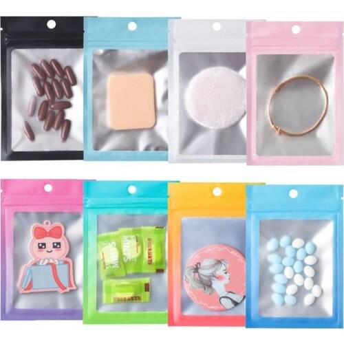 1000Pcs 8 Colors Mylar Food Ziplock Bag Retail Colored Aluminum Foil Plastic Packaging Bags Flat Self Seal Zip Lock Package Bag