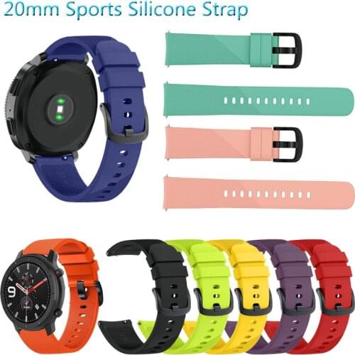 20mm Sports Silicone Strap Band for Huami Amazfit GTR 42mm for Huami Bip Lite S U/Neo Replacement Watchband
