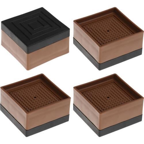 4Pcs Adjustable Thicken Bed Risers Stackable Furniture Lifts Mats Coffee Table Heightening Pads for Washing Machine Sofa Fridge