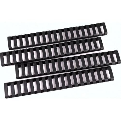 4pcs Rubber Rail Cover Fish Bone Ladder Shape Rifle Handguard Heat Resistant Ladder Picatinny Rail Covers For Rifle Handguard