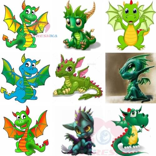 Diy 5d diamond painting competely embroidery dragon pictures of rhinestones Cartoon Home decoration Square/Round stones beadwork