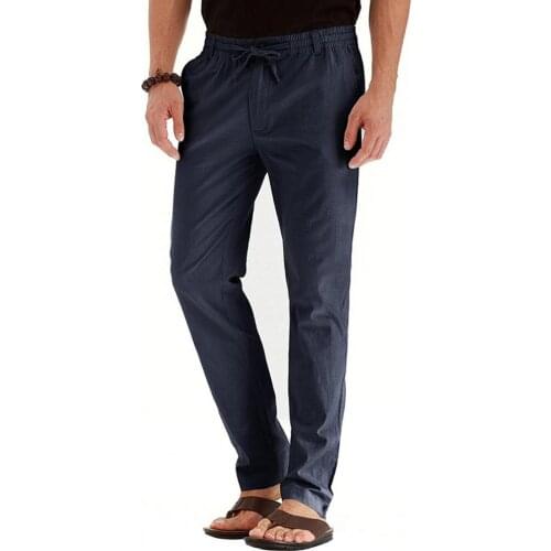 Casual Business Men Suit Pants Elastic Waist Mid Rise 2021 Male Clothing Breathable Drawstring Straight Trousers Workwear