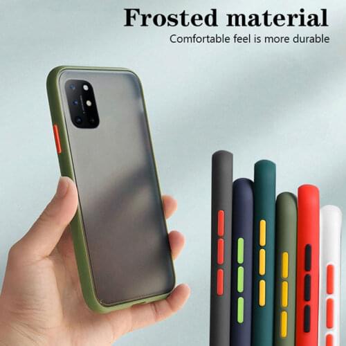For OnePlus 8T Case Translucent Matte Hard Back Cover + Soft Frame Phone Cases for OnePlus 8T Nord 5G Shockproof Cover 1+8T
