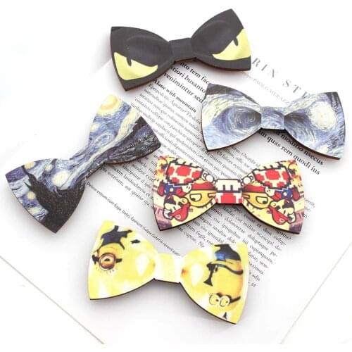 Wood Bow Tie Mens Wooden Bow Ties Party Business Butterfly Cravat Party Ties for Men Wood Ties Women Kids