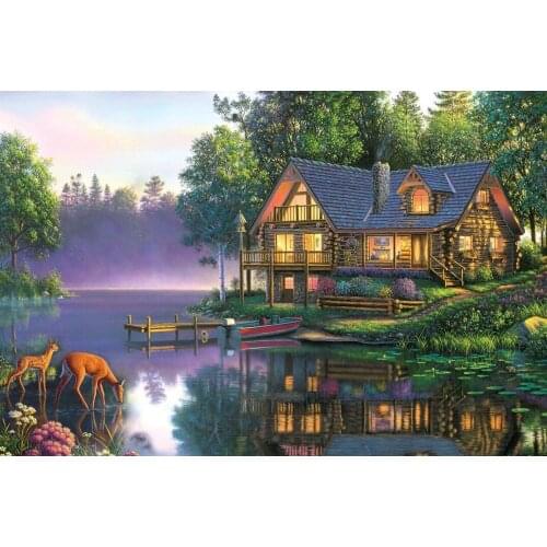 Land of retreat The wooden puzzle 1000 pieces ersion jigsaw puzzle white card adult childrens educational toys