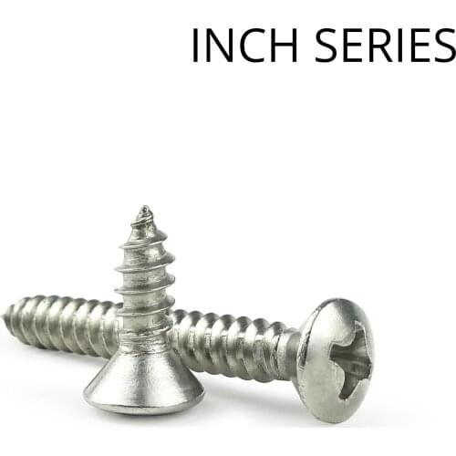 INCH SERIES Self-Tapping Drilling Screws 304 Stainless Steel Tornillos Sheet Metal Screw Wood Screws Oval Head Phillips