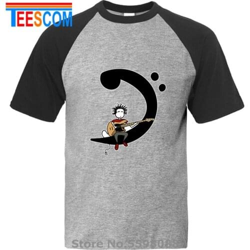 Hip Hop Clothing Electric Bass Guitar T-Shirt for mans Funny Bass Clef Tshirt Musicians Gift mens Rock Band Music Tee Shirt