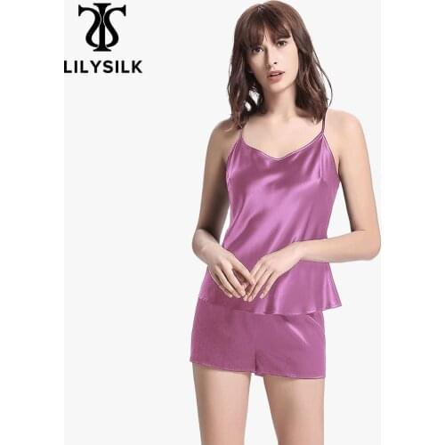 LilySilk 100 Silk Camisole Set Elegant Short 22 Momme Women Free Shipping