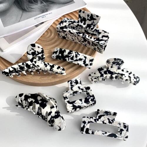 Korean Hairpin Women Acetate Cow Color Series Black Claws White Hair Hair Catch Hair Hair And Geometry Rope Clips Leopard N S8I8