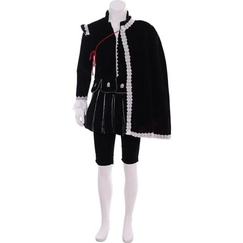 Cosplaydiy Todor Elizabeth Nobleman King Cosplay Costume Jerkin Doublet Outfit Suit Adult Black Tudor Prince Costume L320