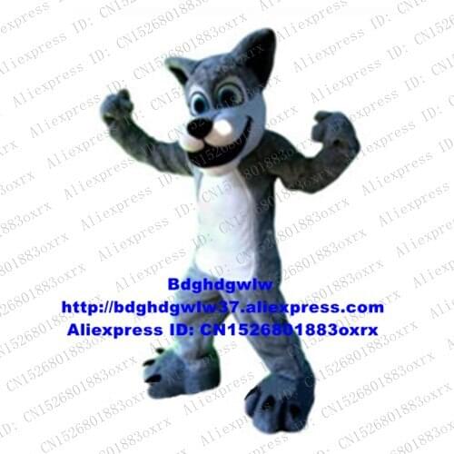 Timber Grey Wolf Husky Dog Mascot Costume Adult Cartoon Character Outfit Suit Opening And Closing Hilarious Funny zx1525