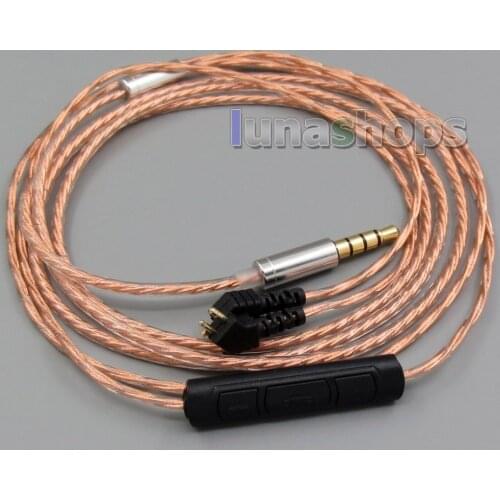LN005548 With Mic Remote Shielding Earphone Cable For Etymotic ER4B ER4PT ER4S ER6I ER4