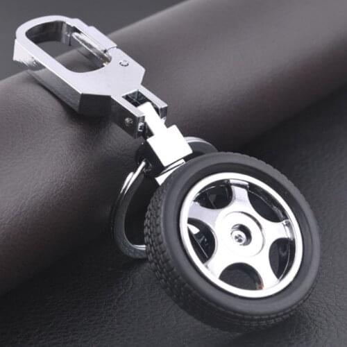 New otatable Tire Keychain Keyring Funny Creative Classic Car Wheel Style Metal Key Chains Car Keyring Car Interior Accessories
