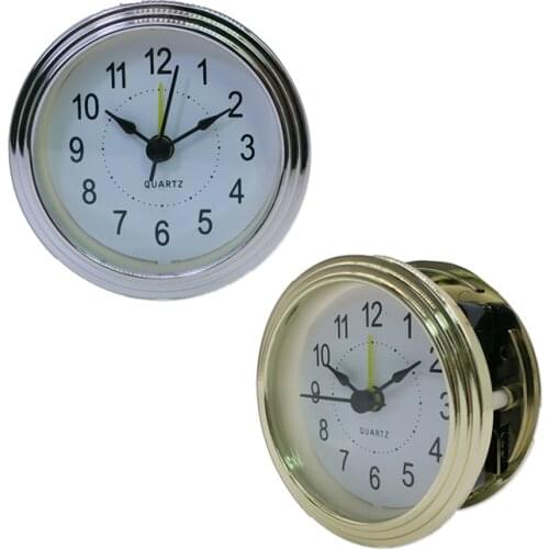 2pcs Gold Silver Hotel Mini Metal Alarm Clock 3 inch Quartz Wall clock Round Table Clock Bedside Alarm Clock Handicraft clock