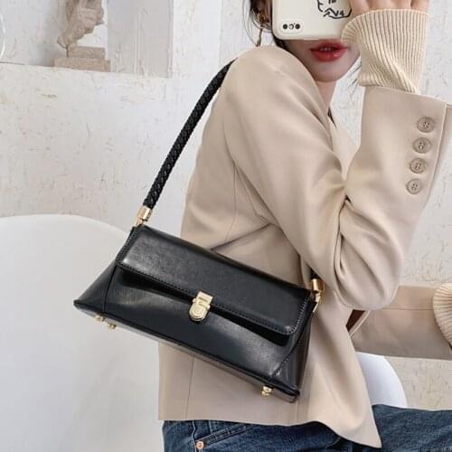 Korean style fashion small bag 2020 new fashionable autumn Hand bag PU leather shoulder armpit vintage womens bag