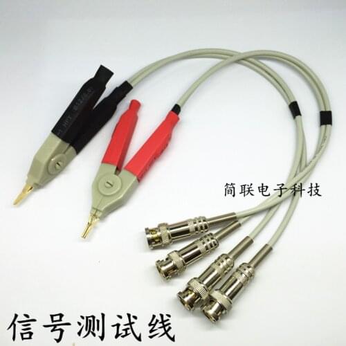 Bridge Test Line BNC to LCR Kelvin Positive and Negative Detection Signal Clamp Yinyang Pointed Clamp Select Grey/Red/Black
