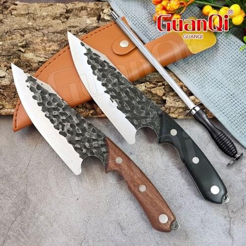 Meat Cleaver Handmade Forged Boning Knife Butcher Fish Knife Hunting Knife Stainless Steel Kitchen Knife Fishing Filleting Knife