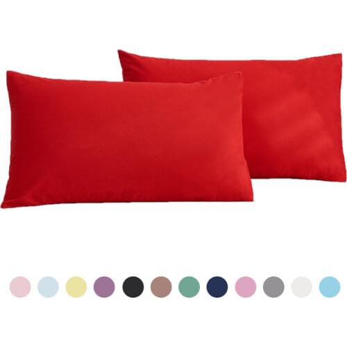 1/2pcs 100% Cotton Hotel Pillowcase Solid Color Pillow Cover 48*74cm Pillow Case Home Bed Bedding for Standard Size Grade A