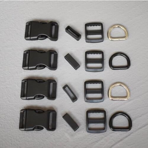 20 Sets 20mm Plastic Buckle Strap Rectangular Buckle Adjuster for Bag Pet Dog Collar Necklace Sewing Handmade Accessory