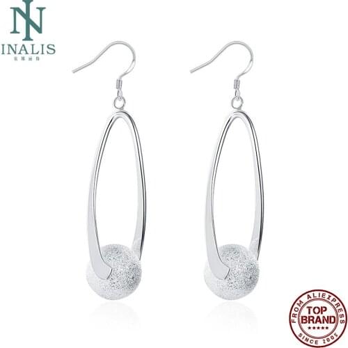 INALIS Earrings For Women Fashion Simple Sphere Design Drop Earrings Anniversary Wedding Jewelry Gifts Hot Selling 2021