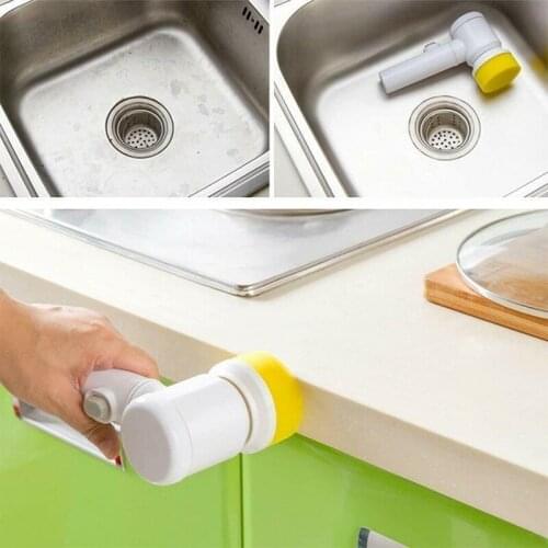 AA/USB Handheld Electric Cleaning Brush Dishwashing Brush Sink Bathroom Toile and Tub Brush Kitchen Washing Brush Cleaning Tools