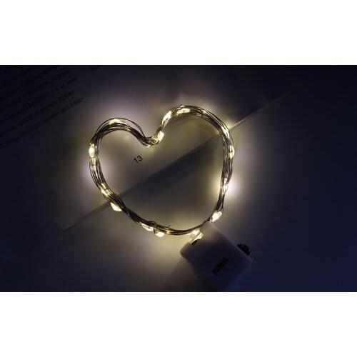 1M/2M LED Copper Wire Lights Mini String Light Outdoor Button Battery Operated Garland Christmas Decor Holiday Party Wedding