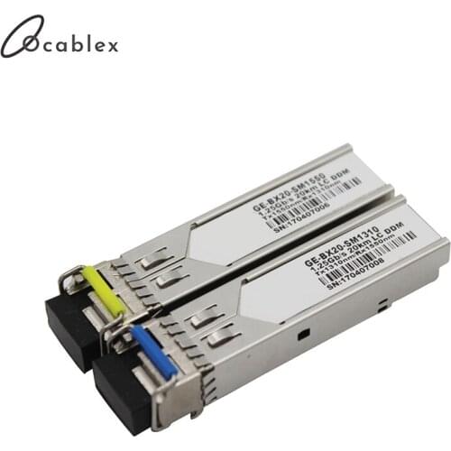 1.25Gb/s Gigabit 20km SFP Module Mini BIDI Fiber Optic Transceiver Single Fiber SM 1310nm/1550nm LC 20km