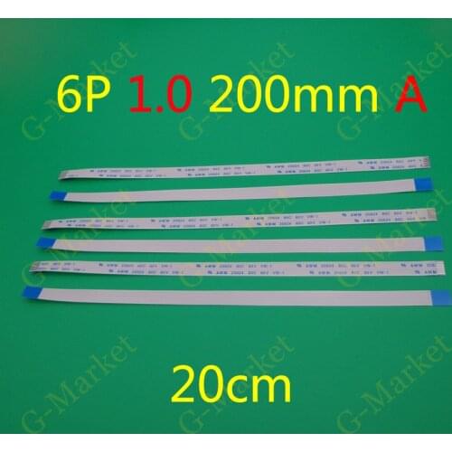 1PCS New FFC FPC flat flexible cable 1.0mm pitch 6 pin 6PIN Forward Length 200mm 20cm Width 7mm Ribbon Flex Cable
