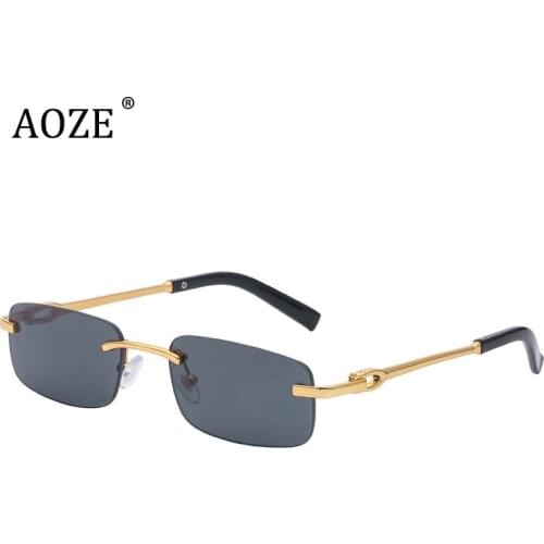 2021 Fashion Square Rimless SunGlasses For Men Luxury Metal Women Carter Vintage Brand Design Sun Glasses Oculos De Sol